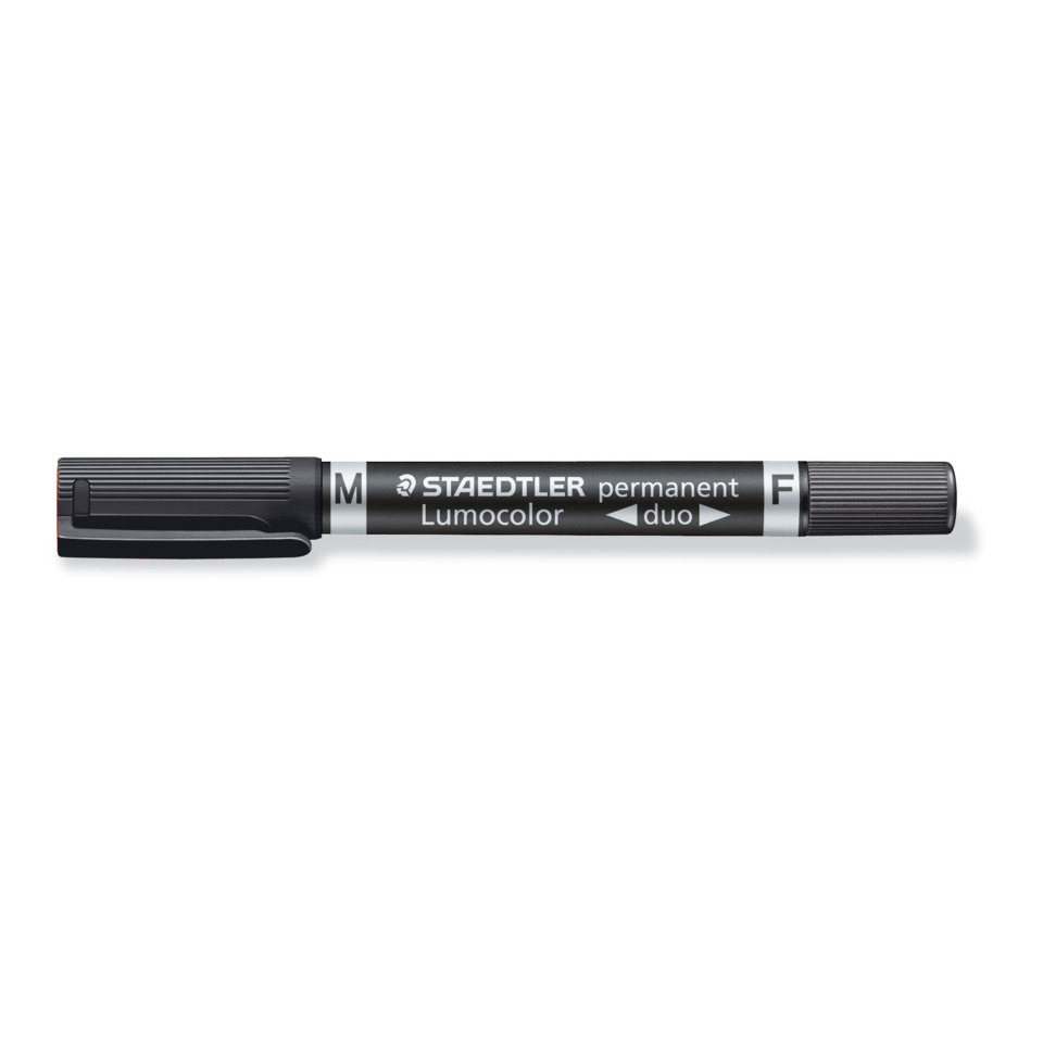 Permanent marker, Lumocolor, Marker, Dual tip, Black