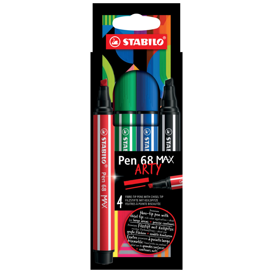 Marker, Filzstift, Stabilo, 4er-Set, Fluoreszierend