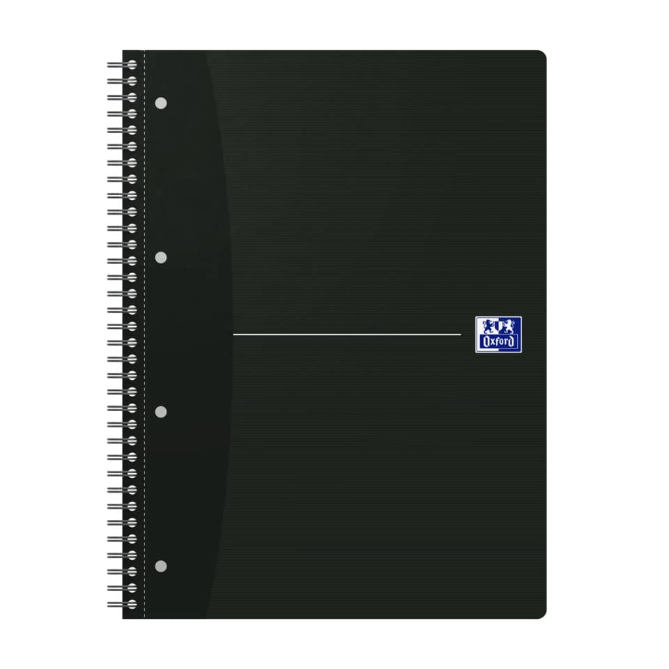 spiral notebook, schwarzes notizbuch, Oxford Marke, breit liniert, taschen akzent