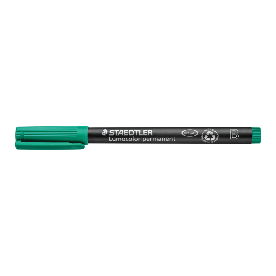 Lumo color permanent, Permanent marker, Marker pen, Green cap, Staedtler