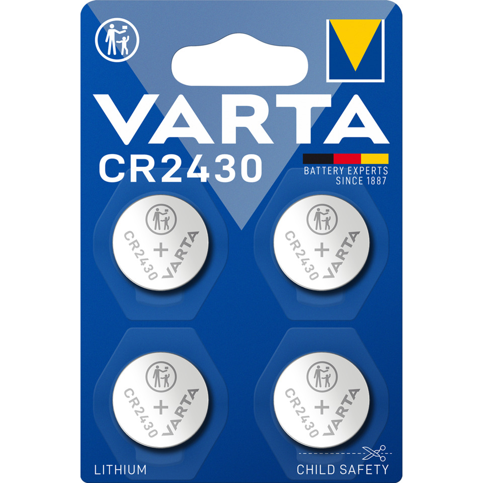 knopfzelle, Lithium, CR2430, VARTA, Batterie