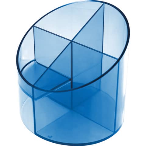 Multiköcher Economy transparent, 4 Fächer, Polystyrol, blau transparent HELIT H6390230