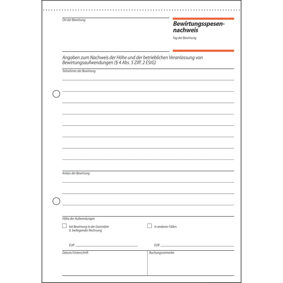 Dokument, Formular, Beurteilung, Bewirtungsschein, Aufwendungen