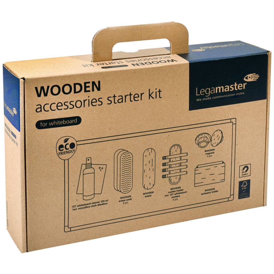 wooden starter kit, whiteboard accessories, eco friendly, wooden magnets, eraser holder