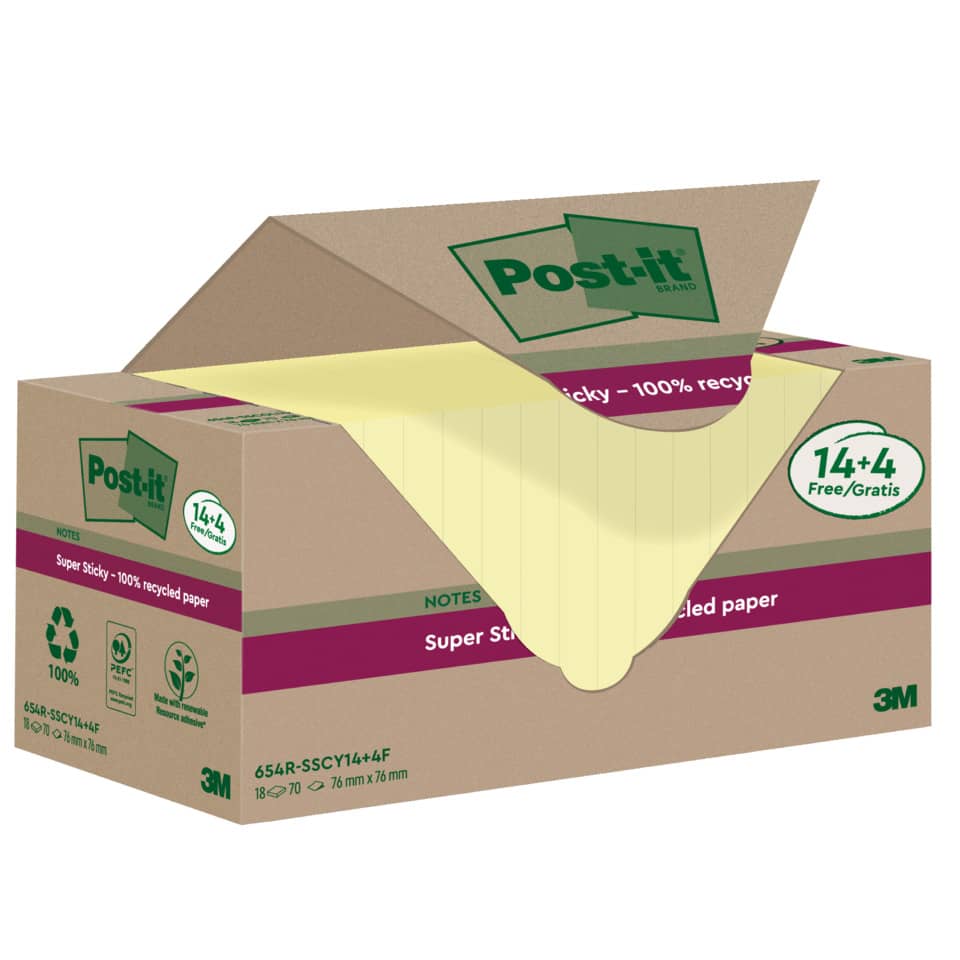 Post-it Notizen, Klebezettel, Notizpapier, Grosspackung, Recyclingpapier