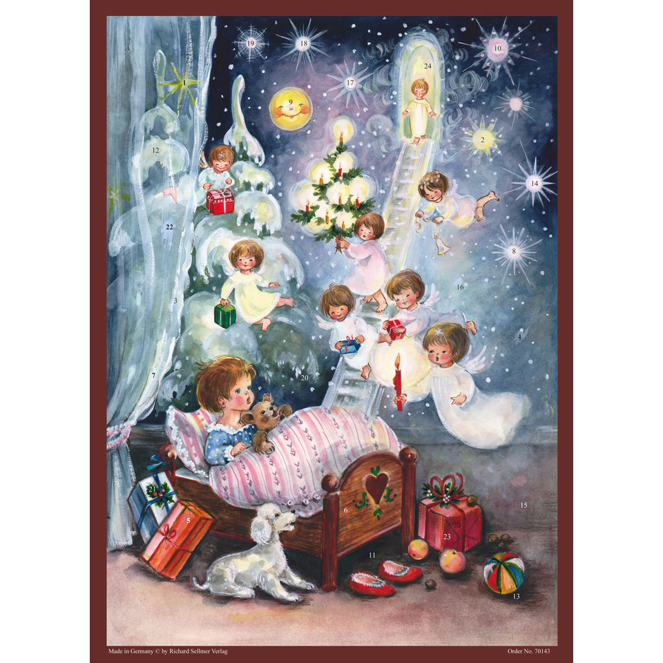  Advent,  Kalendarium,  Kinder,  Engel,  Nacht Szene