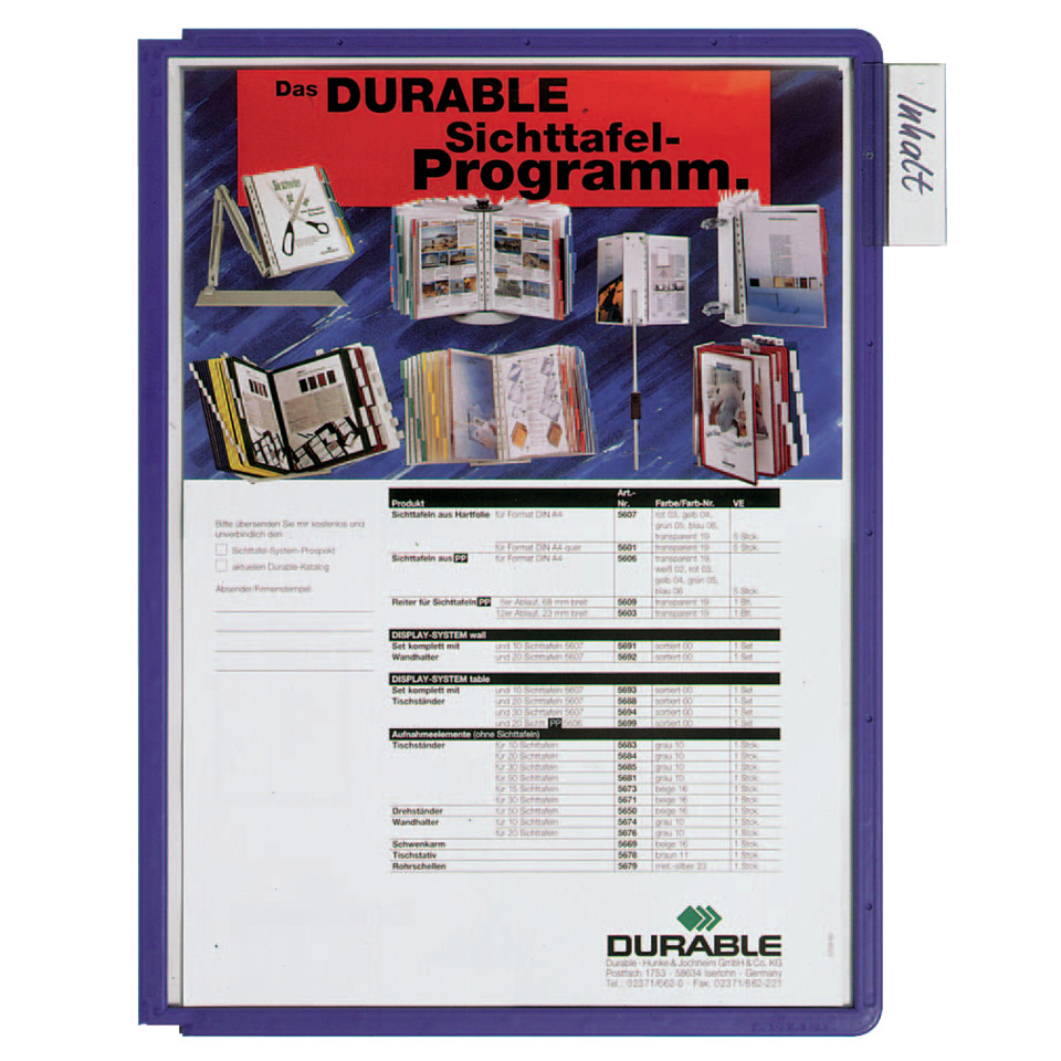 Aktenmappe, Sichtmappe, Sichttafel-Programm, DURABLE, Hängeordner
