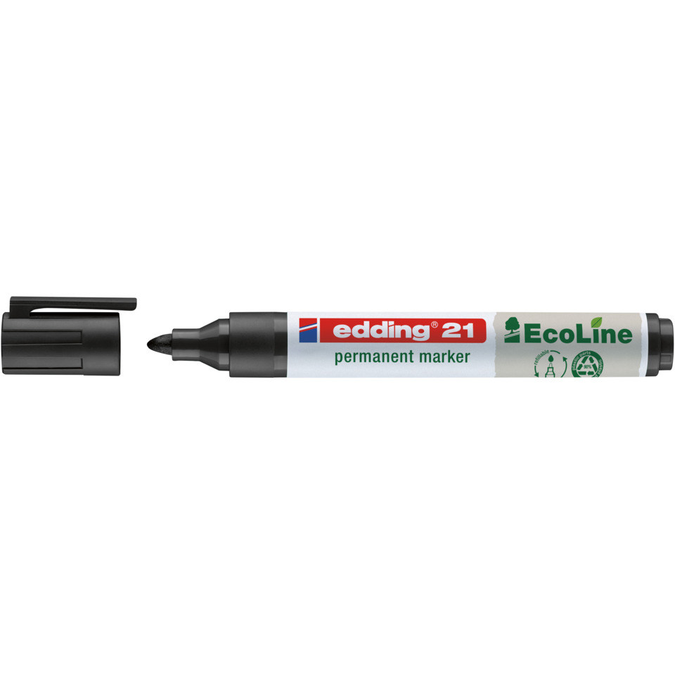 Permanentmarker 21 EcoLine, Rundspitze, nachfüllbar, 1,5-3mm, schwarz EDDING 4-21001