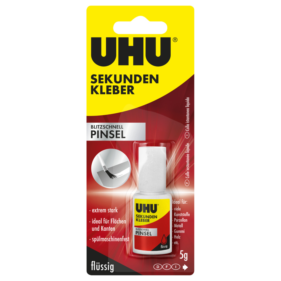 Sekundenkleber, Pinsel, Kleber, Flüssig, 5g