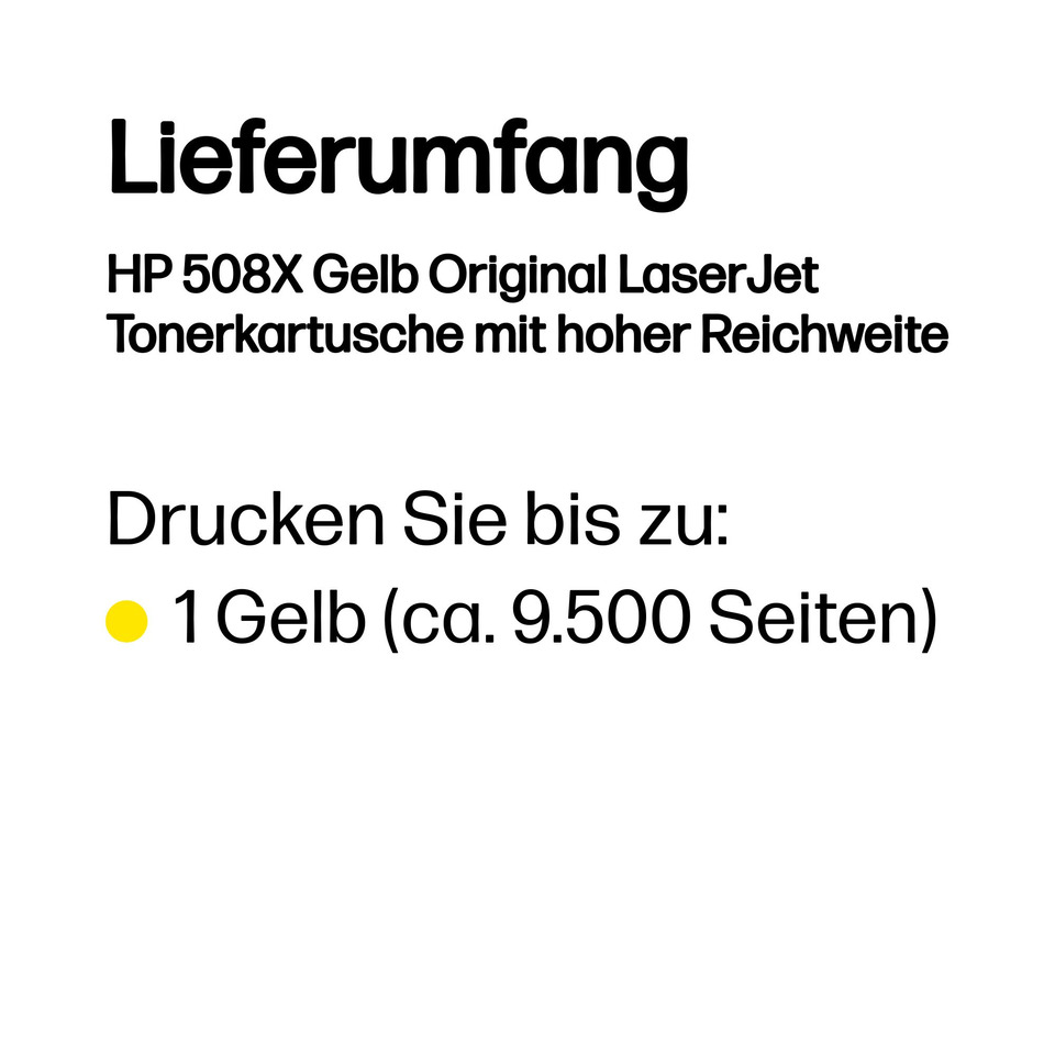Tonerkartusche, HP 508X, Gelb, Original, Lasertoner
