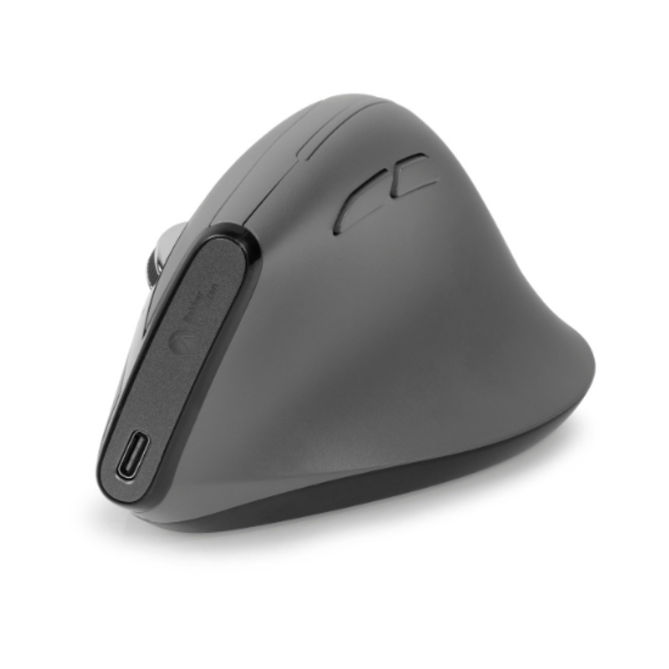 Maus, Drahtlos, USB-C, Ergonomisch, Grau