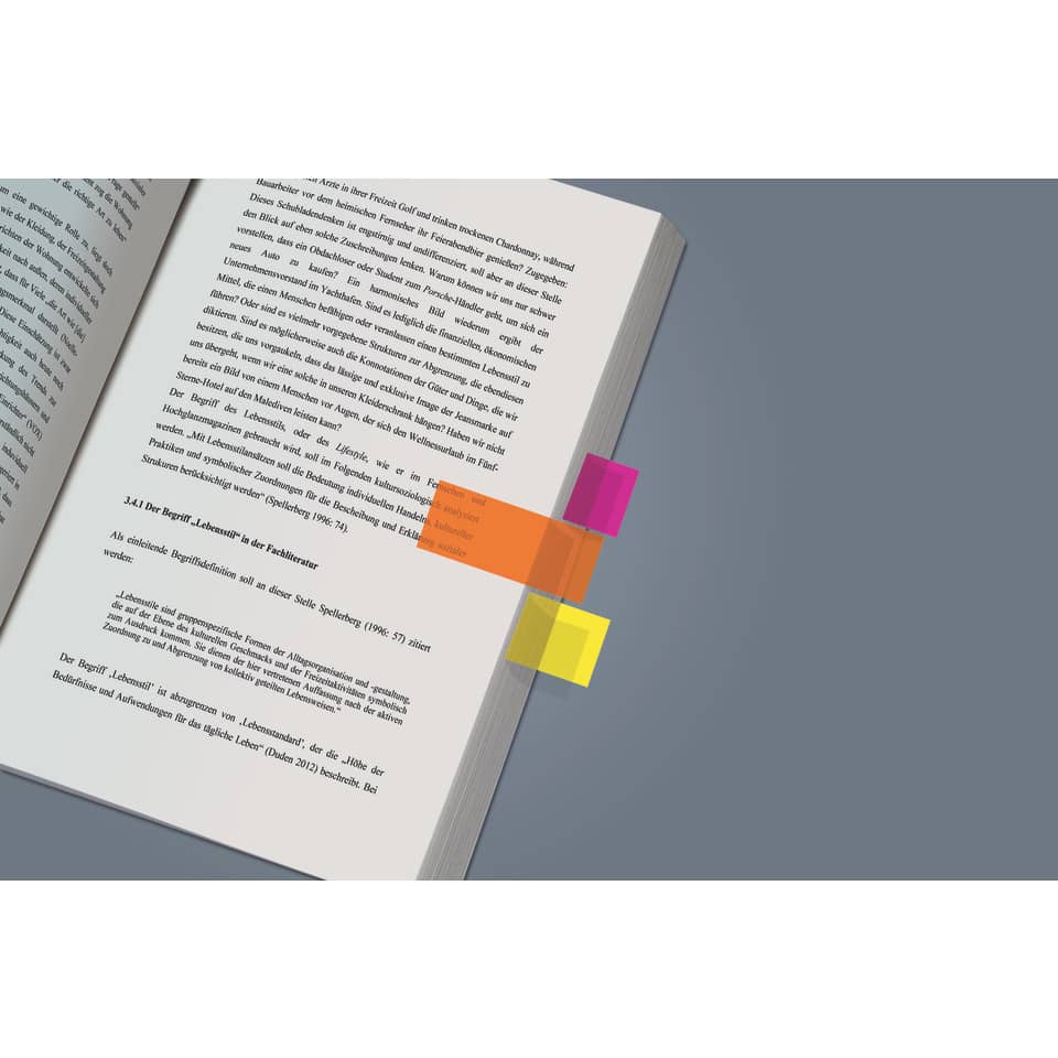 HebBook, Notizmarker, Farbige Sticky Notes, Buchseiten, Lesezeichen