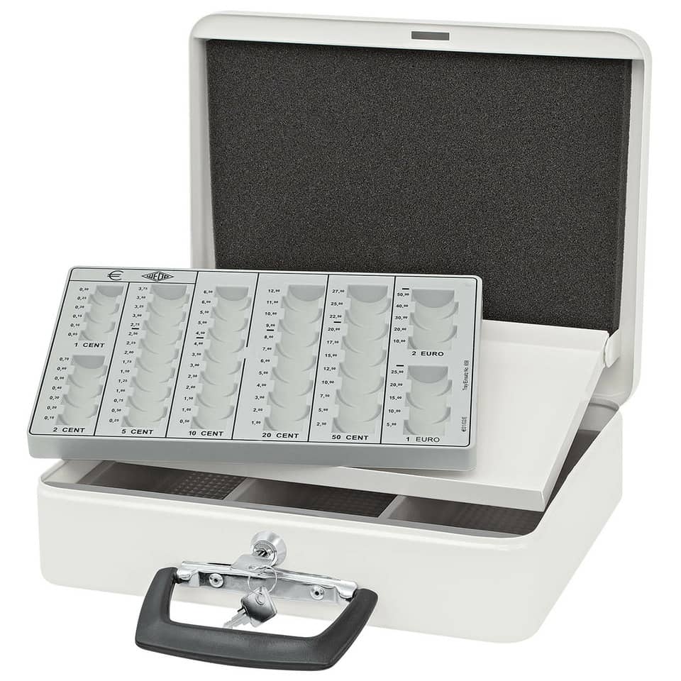 Geldzählkassette Europa, weiß/lichtgrau WEDO 150 658000 Tasche