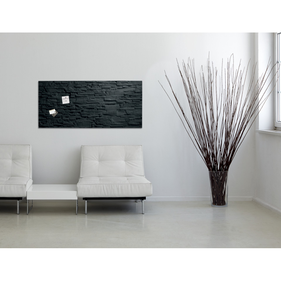 Ledersessel, Wohnzimmer, Schwarz-weiße Wand, Sofa-Kombination, Dekogestell