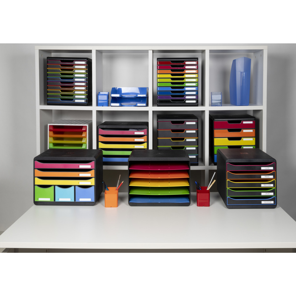 Ordnerablage, Ordnungsbox, Schrankorganisation, Bürobedarf, Farben