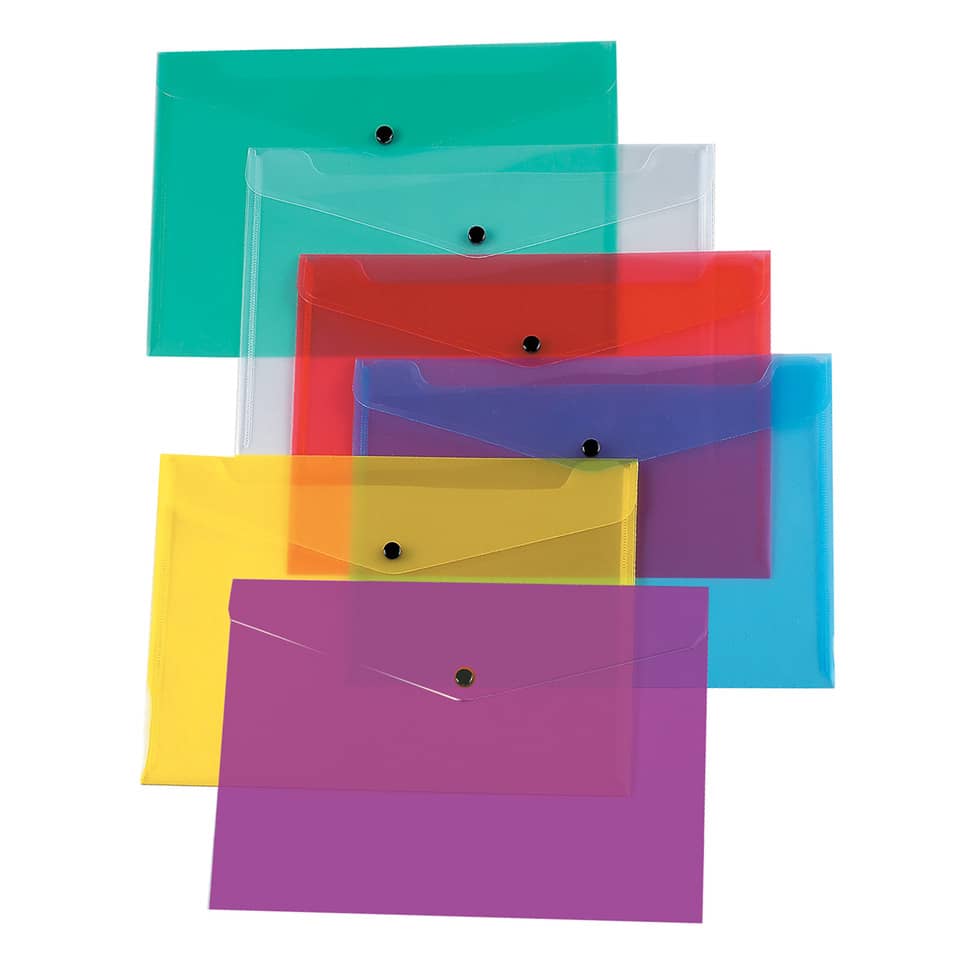 Kunststoffhülle, Transparente Portemonnaie, Farbige Umschläge, Schiebehülle, Briefumschlag-Set