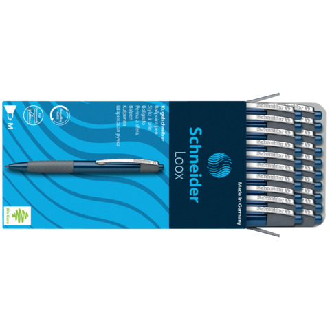 Kugelschreiber Loox, Druckmechanik, M, blau, Farbe des Schaftes: blau-metallic SCHNEIDER 135503