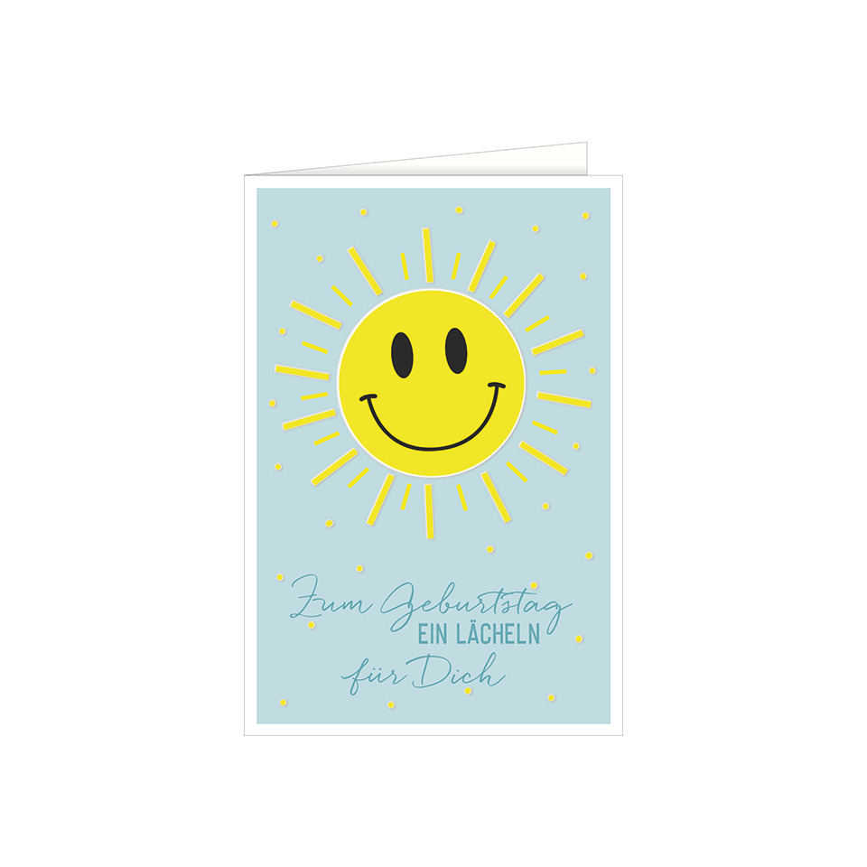 Karte, Geburtstag, Sonne, Smile, Grußkarte