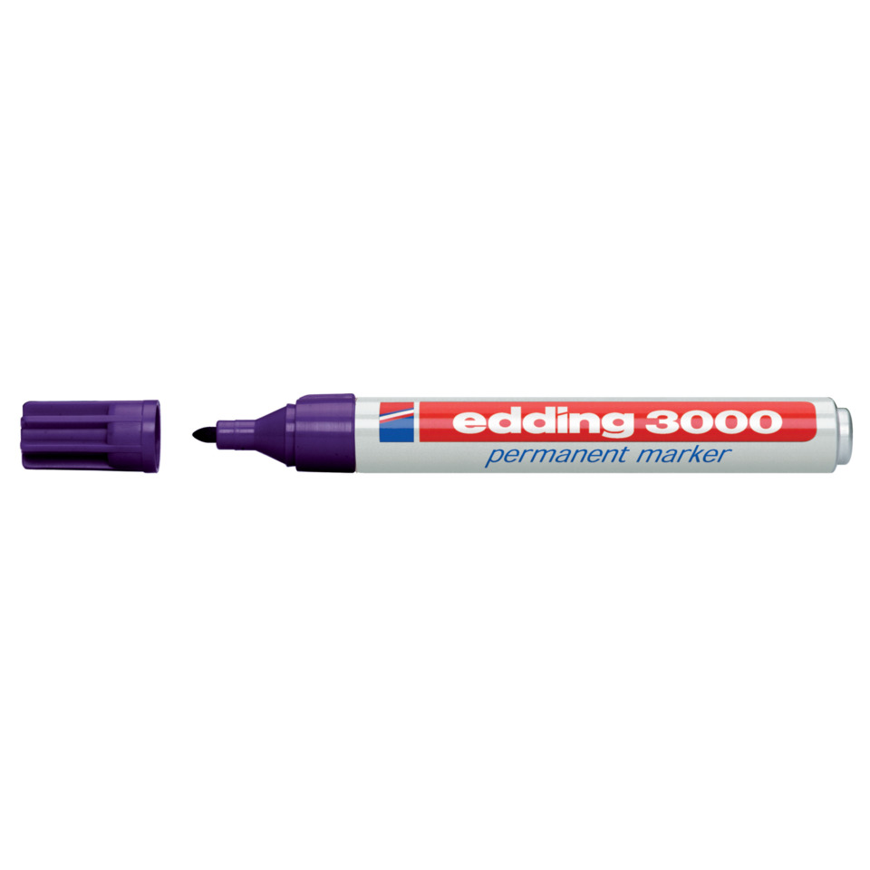 Permanentmarker, Marker, Purple, Chisel Tip, Edding 3000