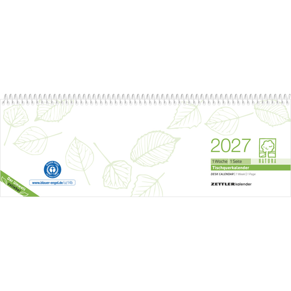 Kalender, Tischkalender, Blattdesign, Naturmotiv, Jahr2027