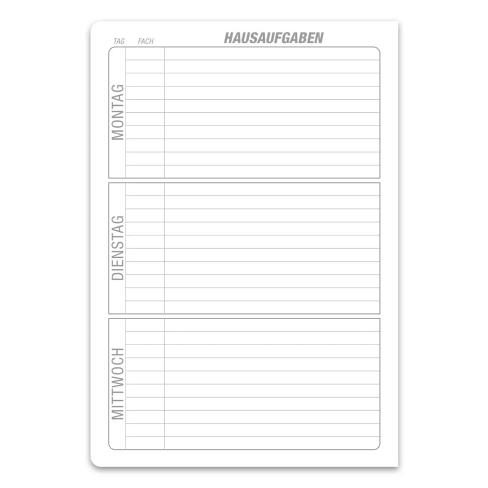 Notizblatt, Haushalt, Aufgabenblatt, Wochentage, Kalenderlayout