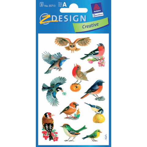 Schmucketikett Vögel, 33 Stück AVERY ZWECKFORM 55713