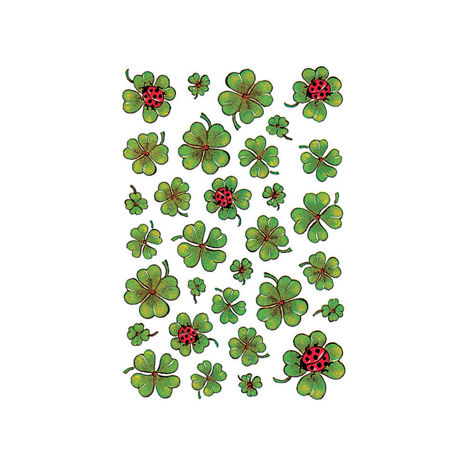 kleeblatt, vierblättrig, glücksbringer, marienkäfer, grün