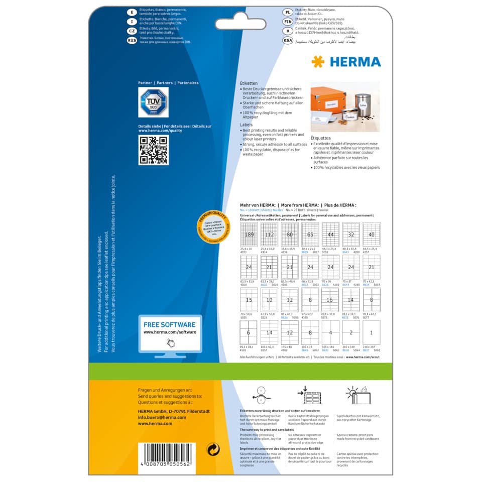Etiketten, Papier, Druckverpackung, Herstellerhinweis, QR-Code