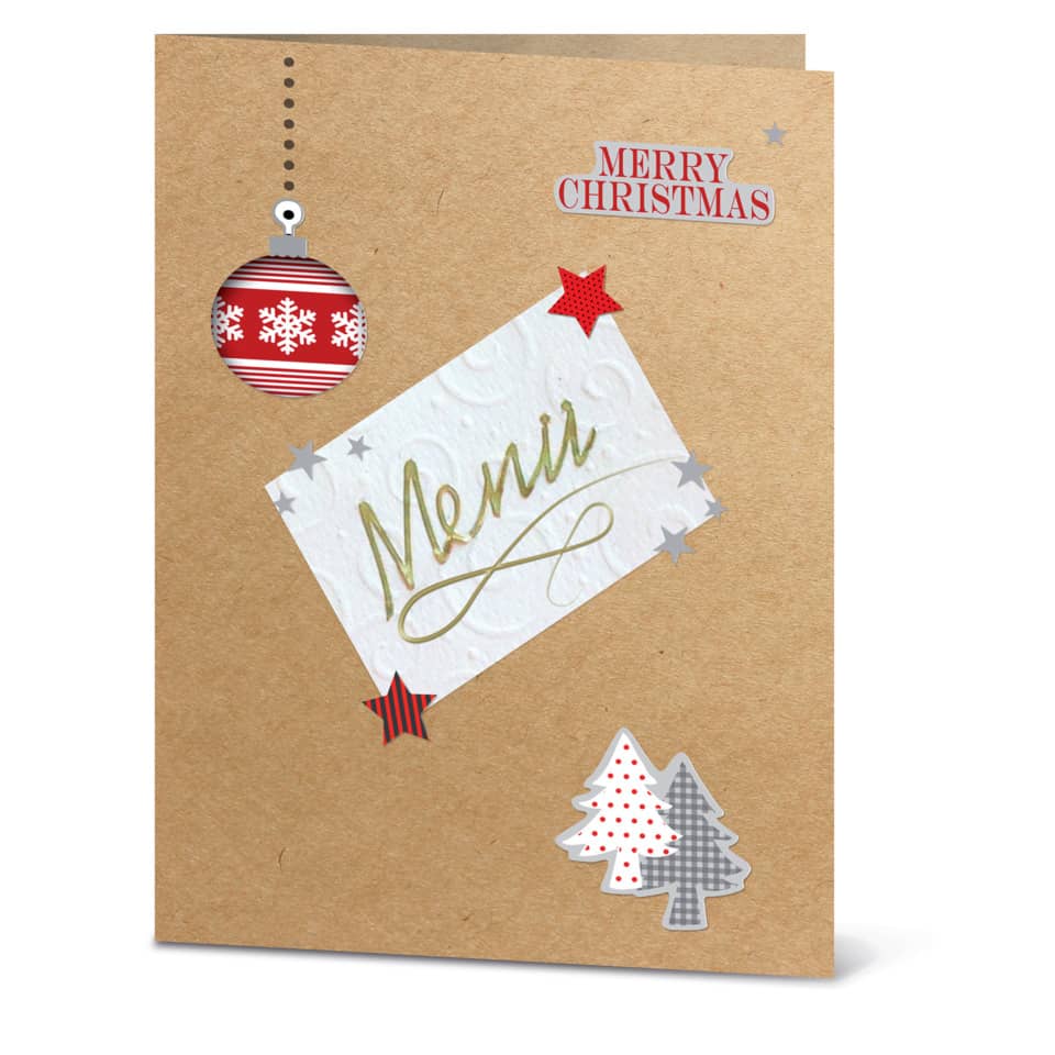 Karte, Weihnachtskarte, Menü, Kartenaufkleber, Pappe