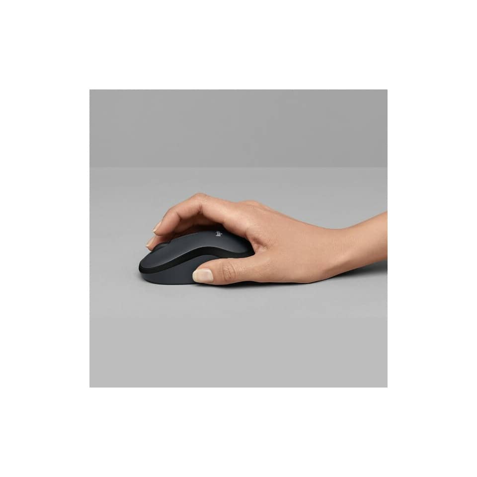 computer-mouse, drahtlose-maus, handgehalten, schwarz, ergonomisch