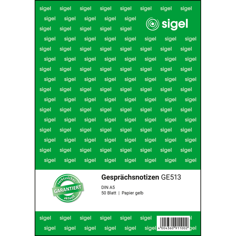 Gesprächsnotizen, DIN A5, 50 Blatt, Papier gelb, Notizblock