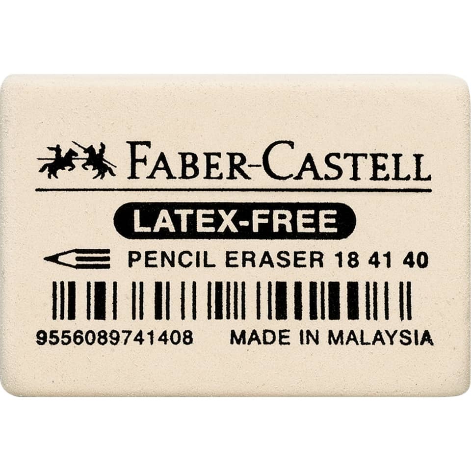 latex-free, pencil eraser, eraser, Faber-Castell, Malaysia-made