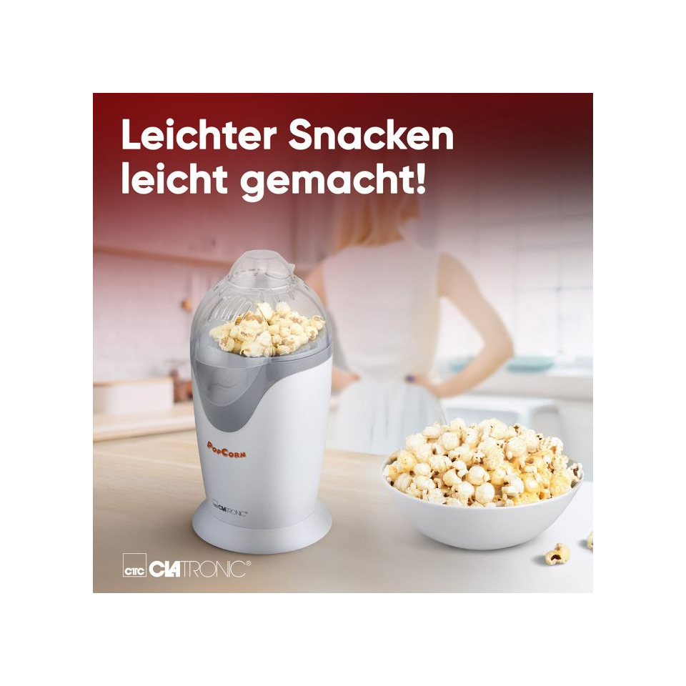 Popcornmaschine, Kunststoff, Schüssel Popcorn, Küchengerät, weiße Farbe