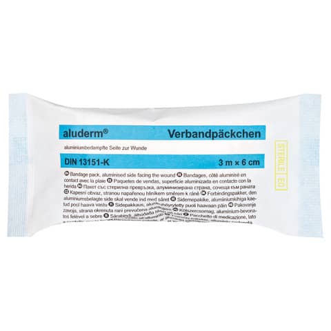 aluderm® Verbandpäckchen steril DIN 13151 klein aluderm+silber 1003371