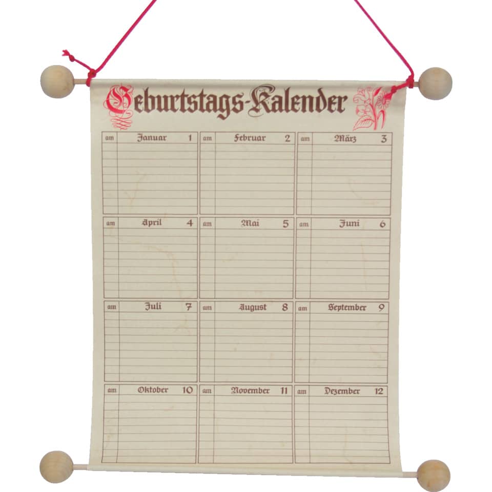 kalender, geburtstagskalender, wanddekoration, papier, monatskalender