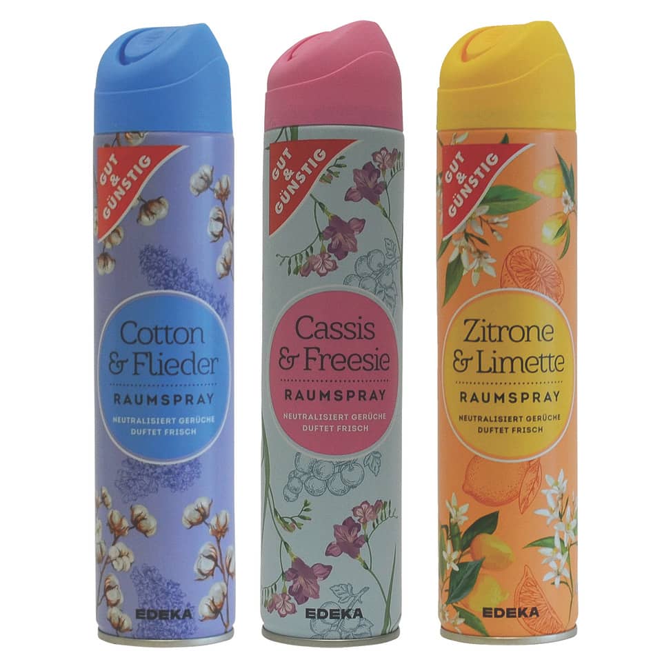 Raumspray, Duftspray, Körperduft, Blumenmuster, Spray Flakon