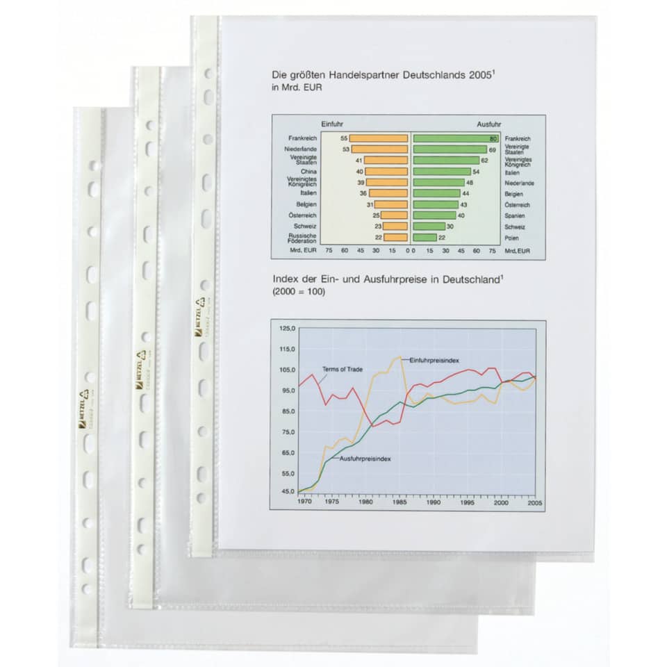 Papiereinlage, Foliendokument, Dokumententasche, Grafiken, Diagrammblatt