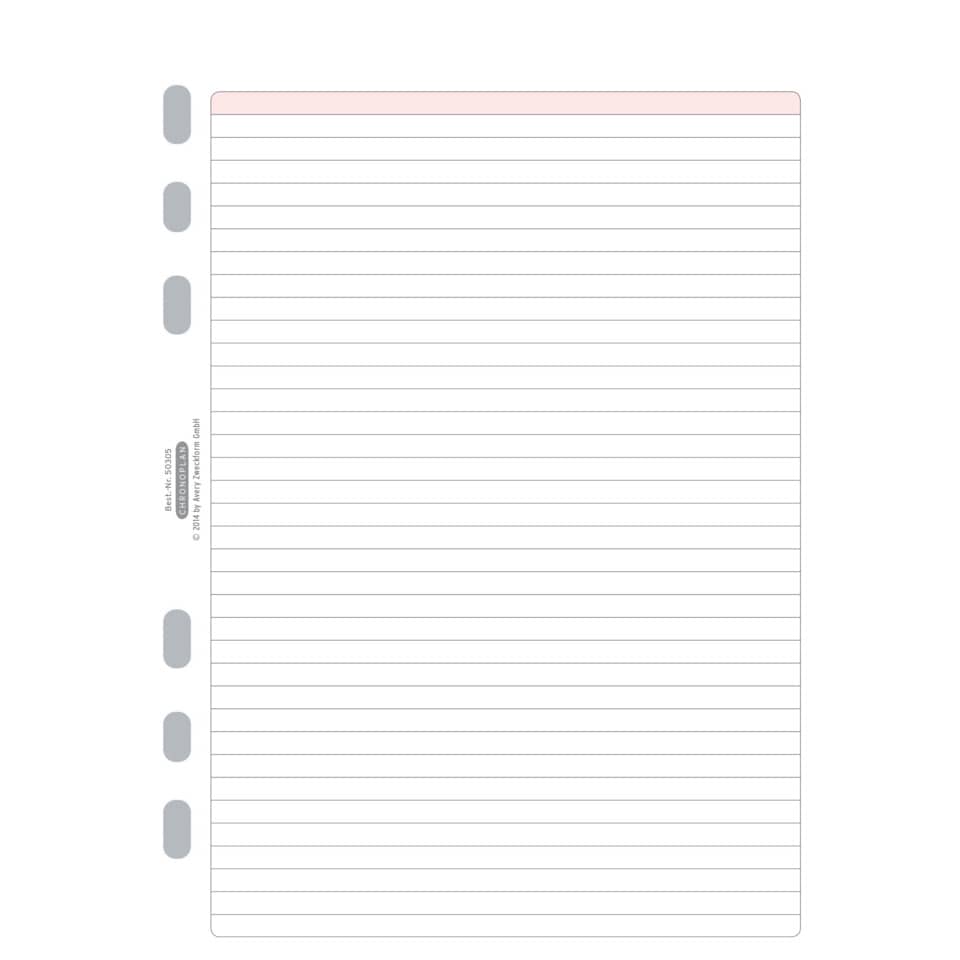 notebook, linierte Seiten, Blattln, Spirale, rosa Oberkante
