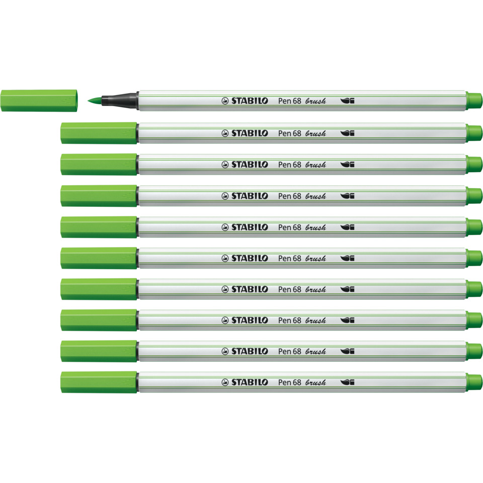 Stabilo Stift, Kunststift, Marker, Grün, 8er Pack, Stabilo Stift, grüner Marker, Brush Pen, feiner Strich, Stift-Set