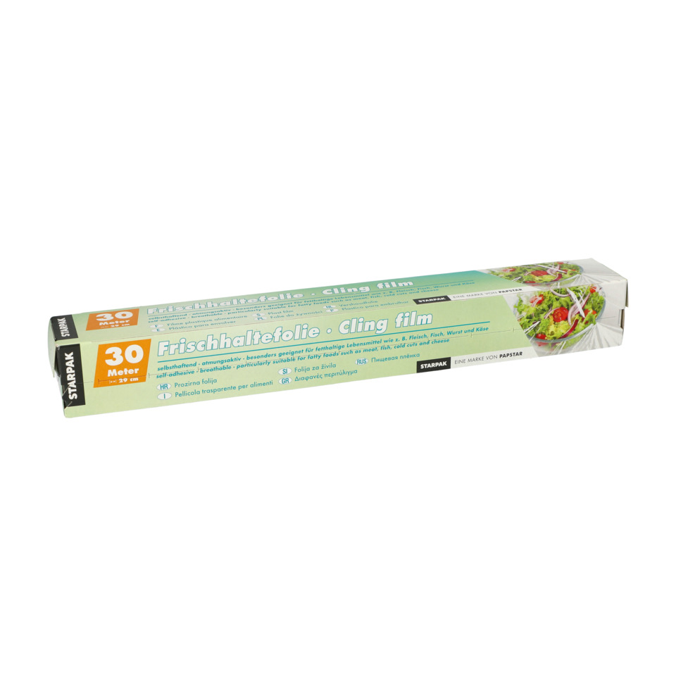 Cling film, Frischhaltefolie, Lebensmittelverpackung, 30 Meter, Transparent