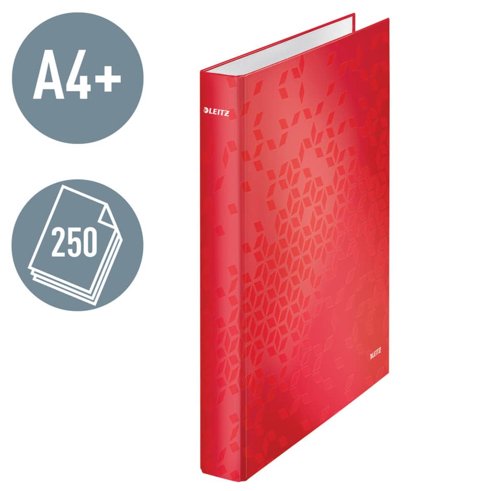A4+, Buchrücken, Notizbuch, Rot, Kleines Muster