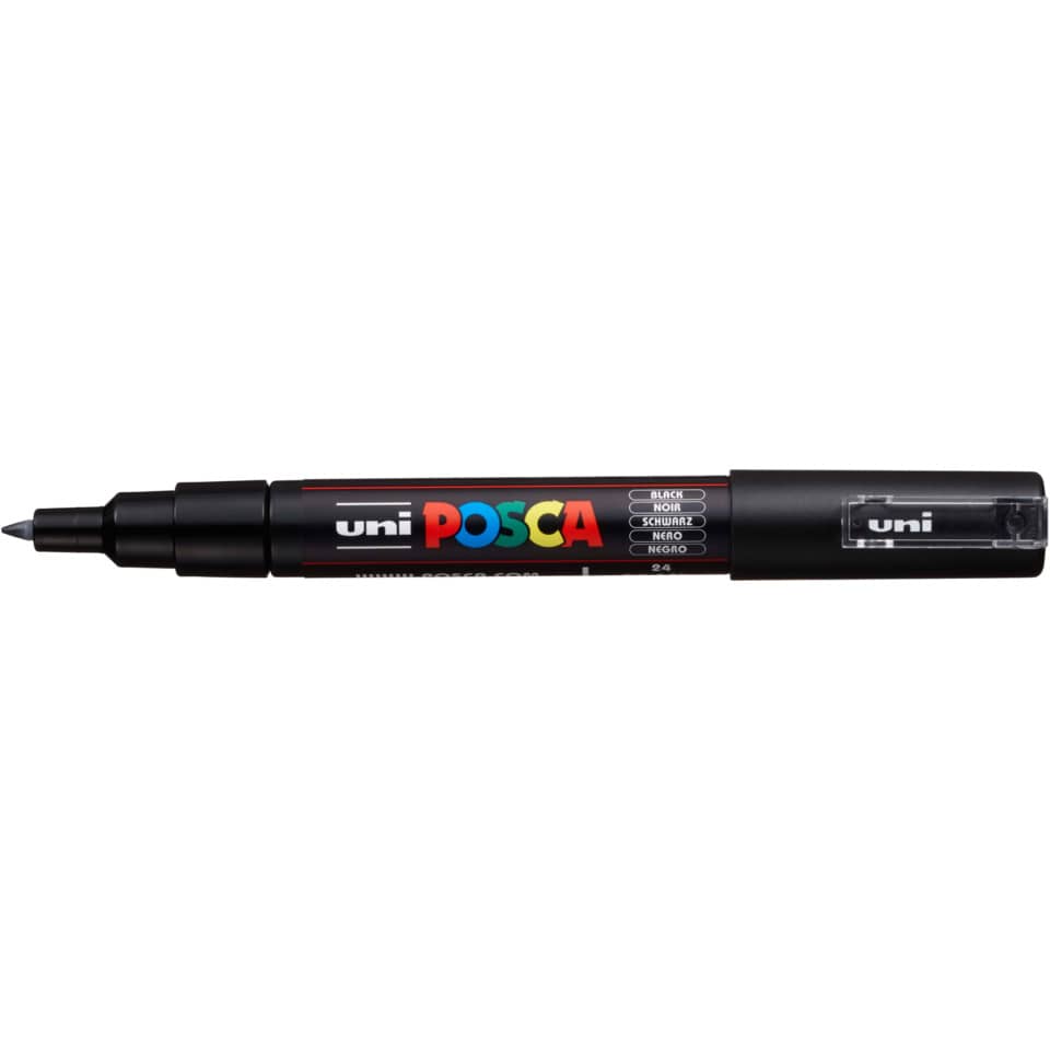 Marker, Permanent marker, Feiner Strich, Schwarz, Posca