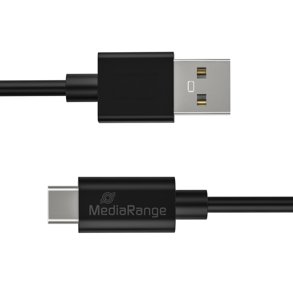 USB-C Kabel, Datenkabel, USB-C auf USB-A, Mediarange, schwarz