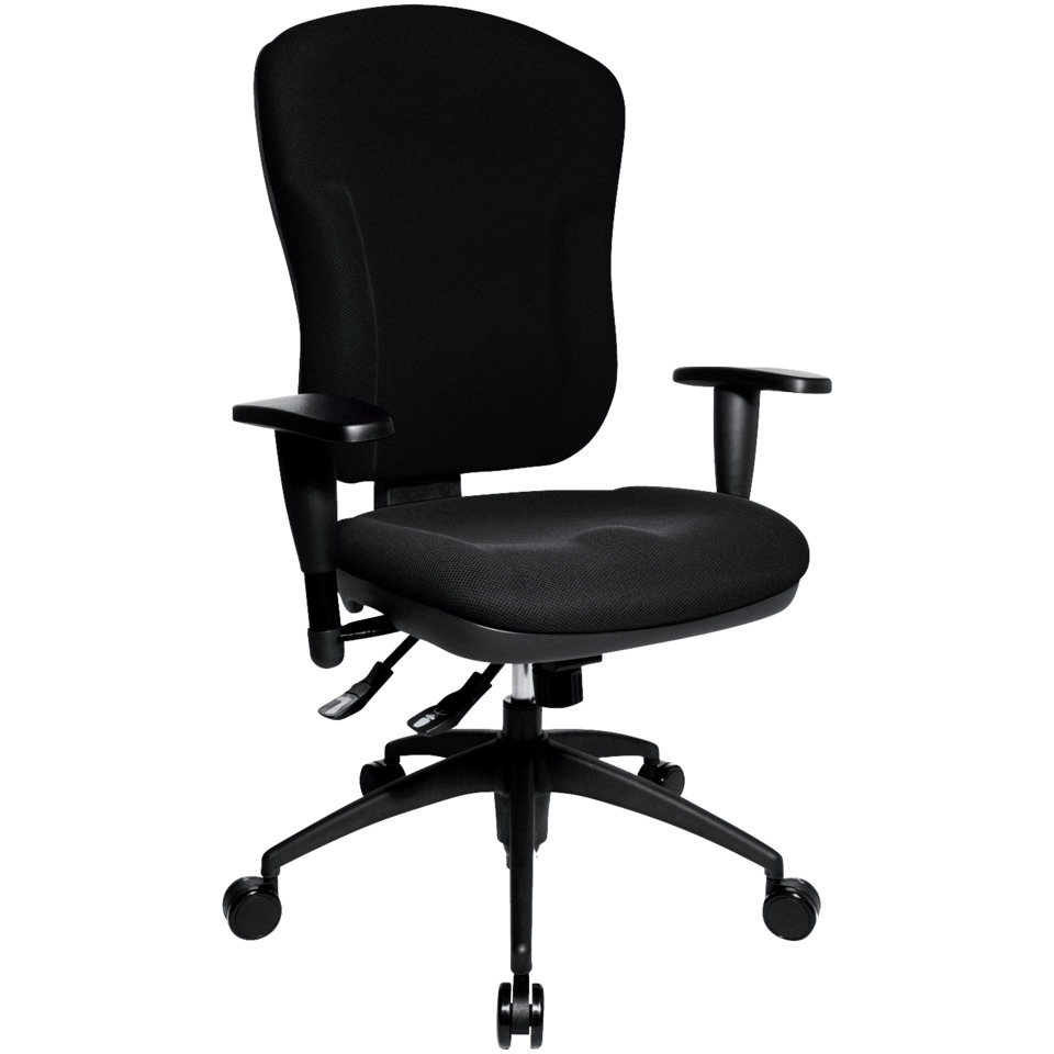 Bürostuhl, Schwarz, Mesh-Bezug, Verstellbare Armlehnen, Fünf-Sterne-Basis