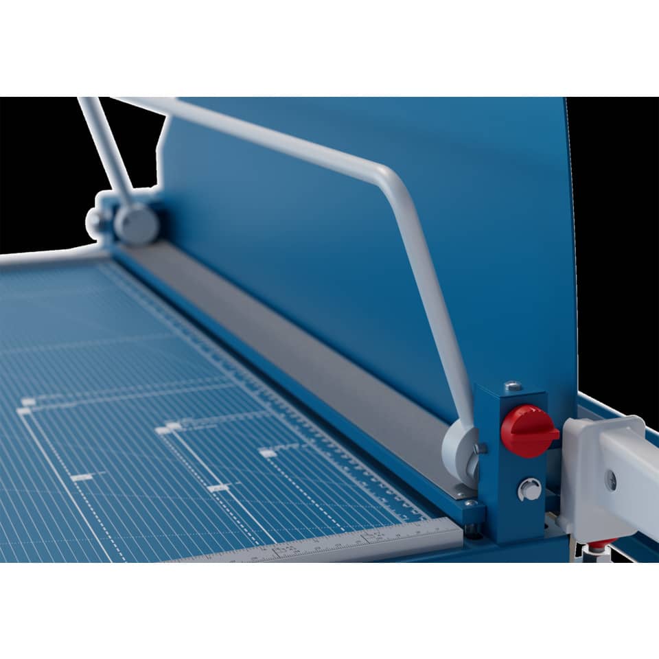 Papierschnittbalken, Schneidemaschine, Leimlinien, Schneideunterlage, Skalenraster
