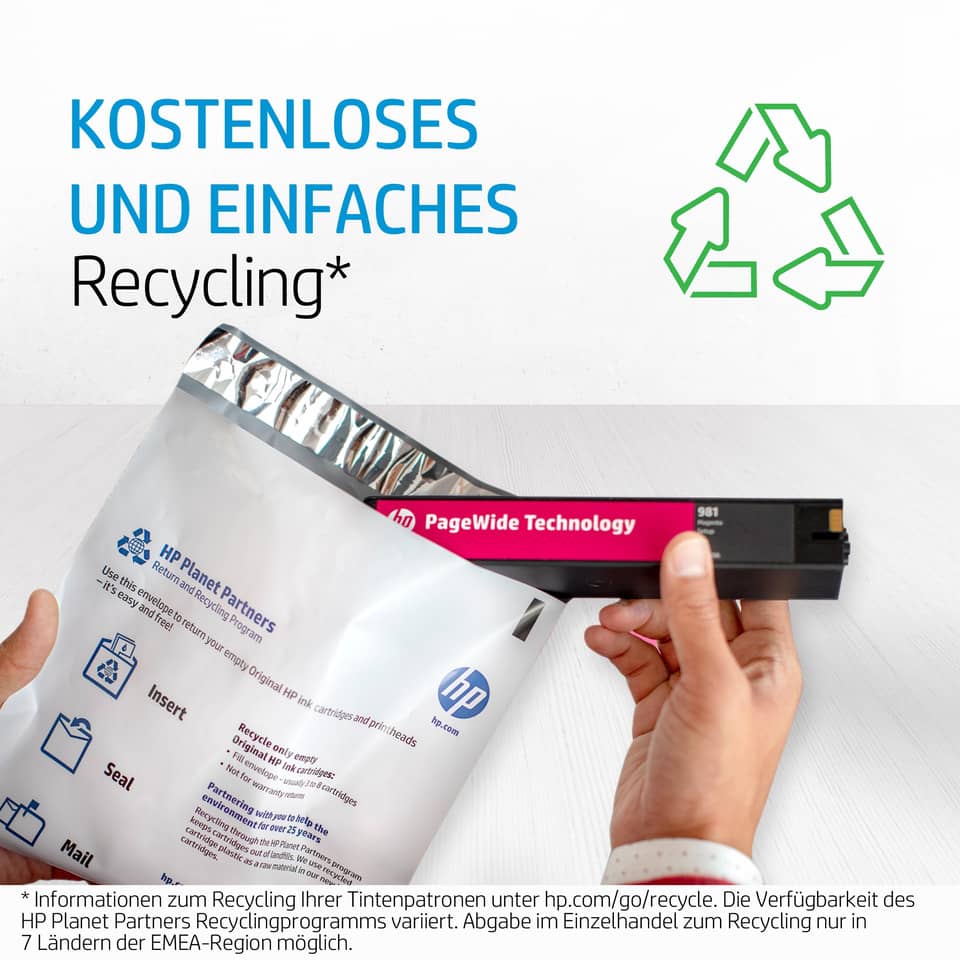 recycling, Druckerpatrone, HP, Papierbeutel, Patrone