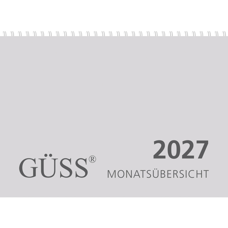 Kalender, Monatsübersicht, 2027, GÜSS, Notizkalender