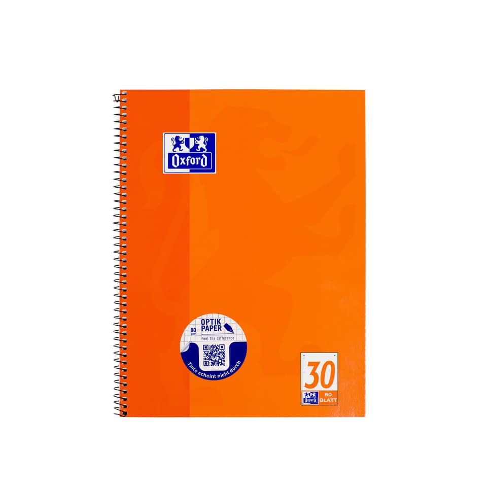 Spiralbindung, Notizbuch, Orange, Papierspiegel, Oxford