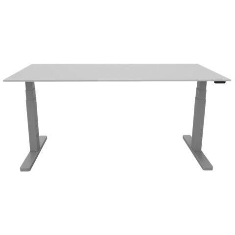 Schreibtisch -T-Fuß, 180 x 65-130 x 80 cm, elektrisch höhenverstellbar, grau/silber Q-CONNECT KF14167