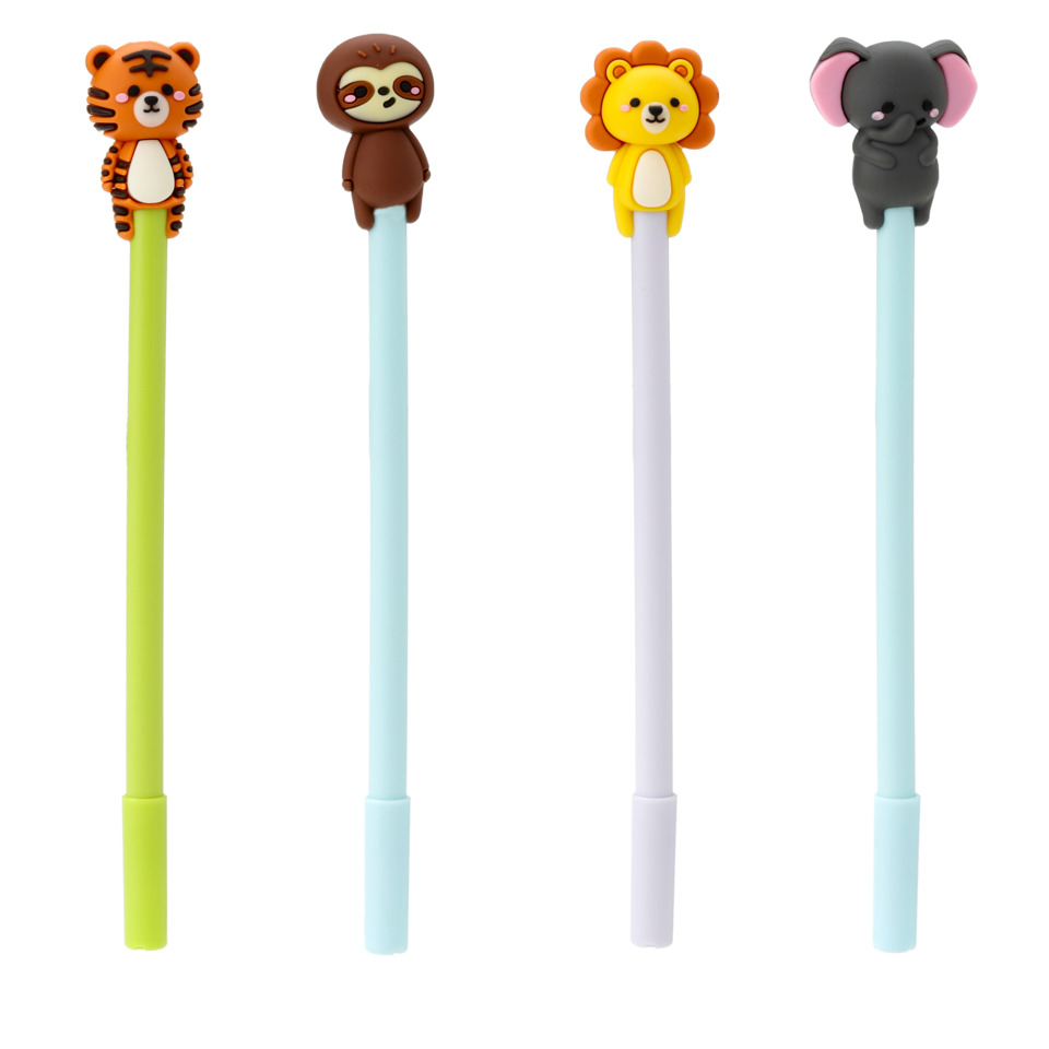 Kugelschreiber, Tierfiguren, Bunte Schäfte, Tiger, Elefant